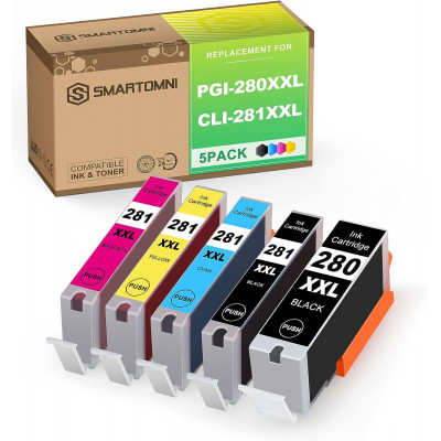 Canon PGI-280XXL CLI-281XXL Compatible ink cartridges 5 Pack